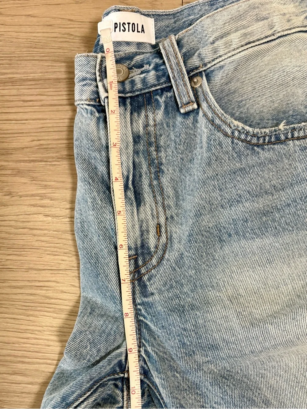 Pistola Lexi Mid Rise Bowed Straight Jeans in Bowie Light Wash Size 25 - Picture 5 of 12